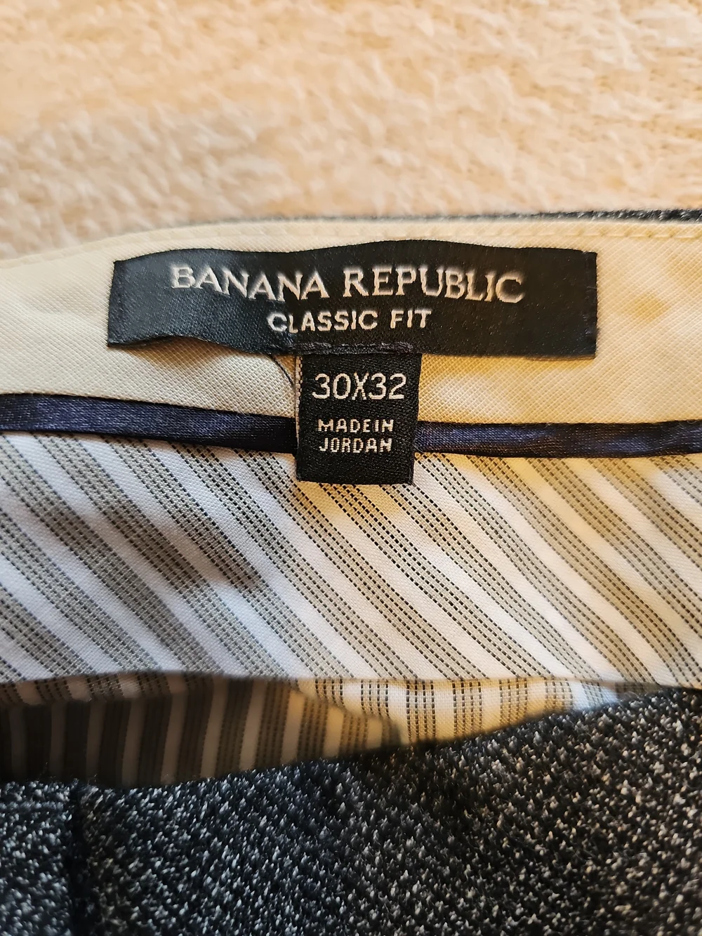Banana Republic Men's Charcoal Dress Pants - Textured Gray
